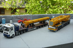 1/50 Modell, LTM 1500-8.1 84 m Ausf�hrung , im Transport, mit Telemast Transport, Fr�hjahr 2019